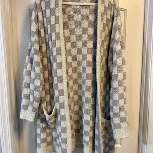 Blakely Checkerboard Cardigan Sweater